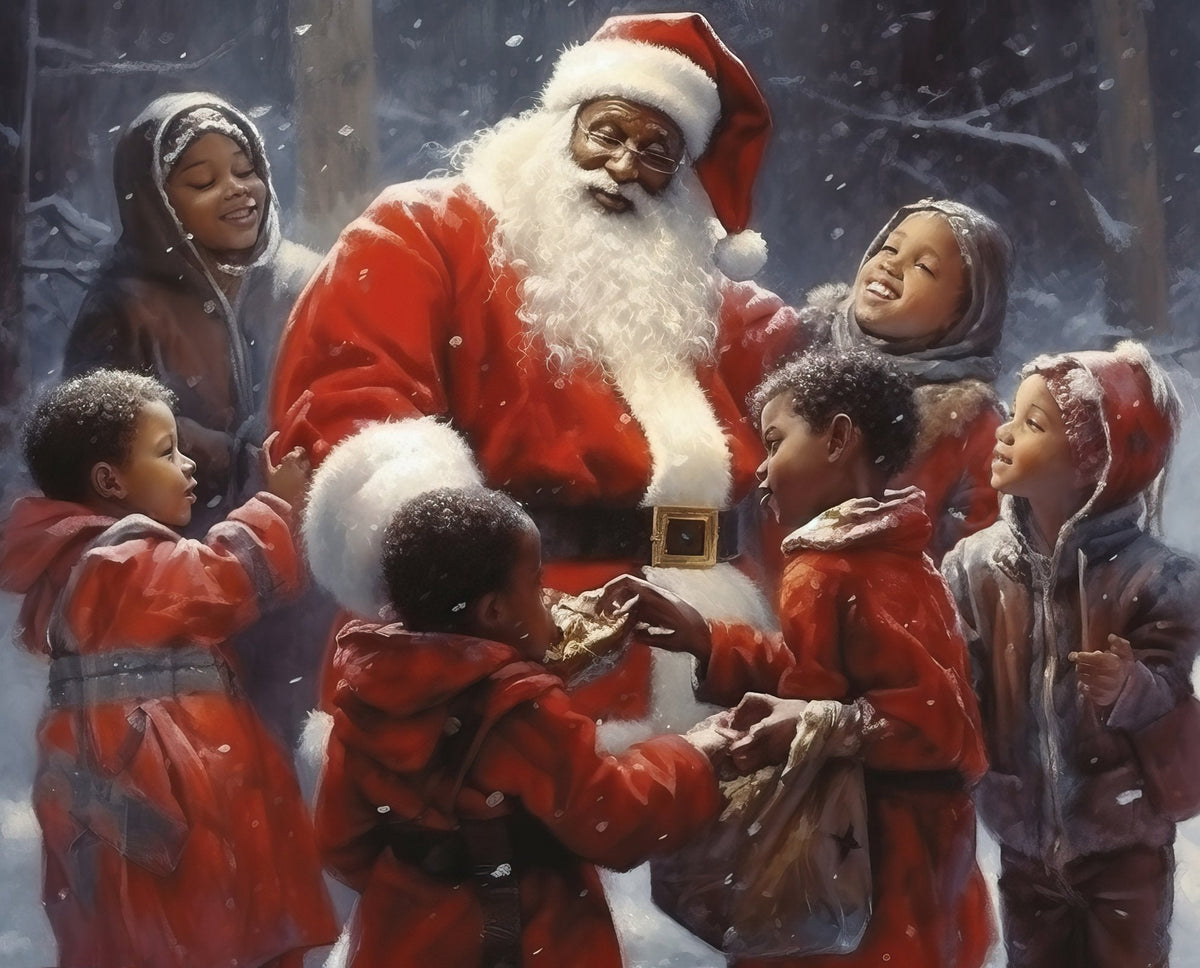 Santa Claus quilt panel GL0076 Santa with Children - Mary Jo Fabrics