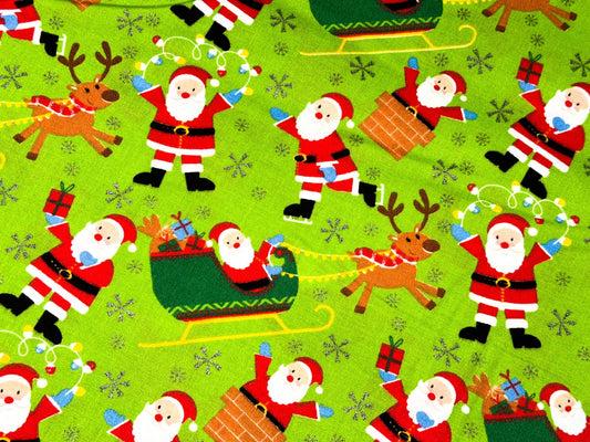 Santa Claus Reindeer fabric 49679 Christmas fabric - Mary Jo Fabrics