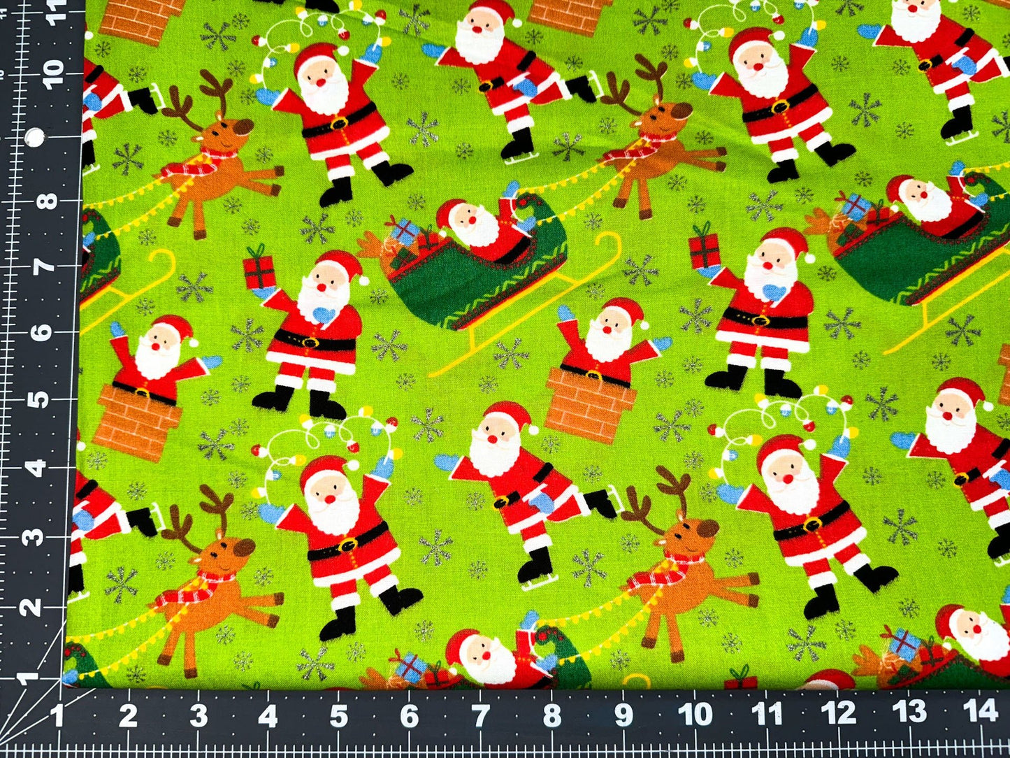 Santa Claus Reindeer fabric 49679 Christmas fabric - Mary Jo Fabrics