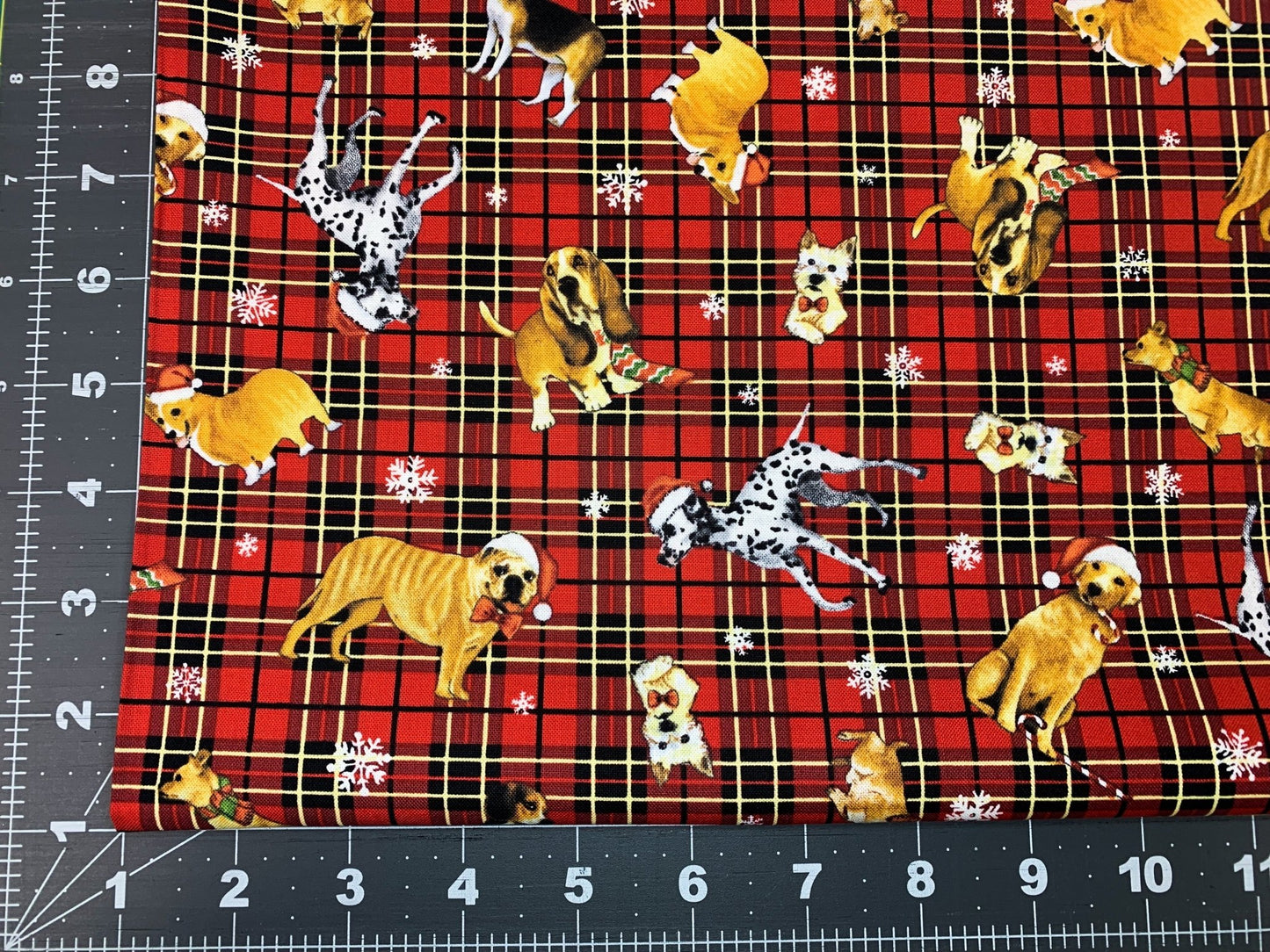 Santa Dog Christmas fabric 6349 - 88 Santa Claus Dog Fabric - Mary Jo Fabrics