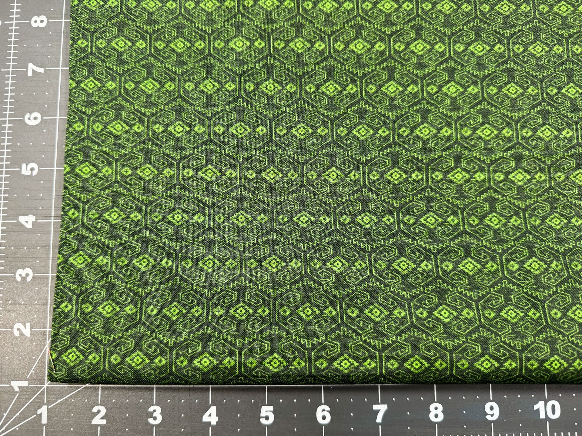 Santa Fe Aztec green blender fabric - Mary Jo Fabrics