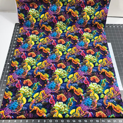 Sea Reef Seahorses Fabric CD3813 Ocean Cotton Fabric - Mary Jo Fabrics