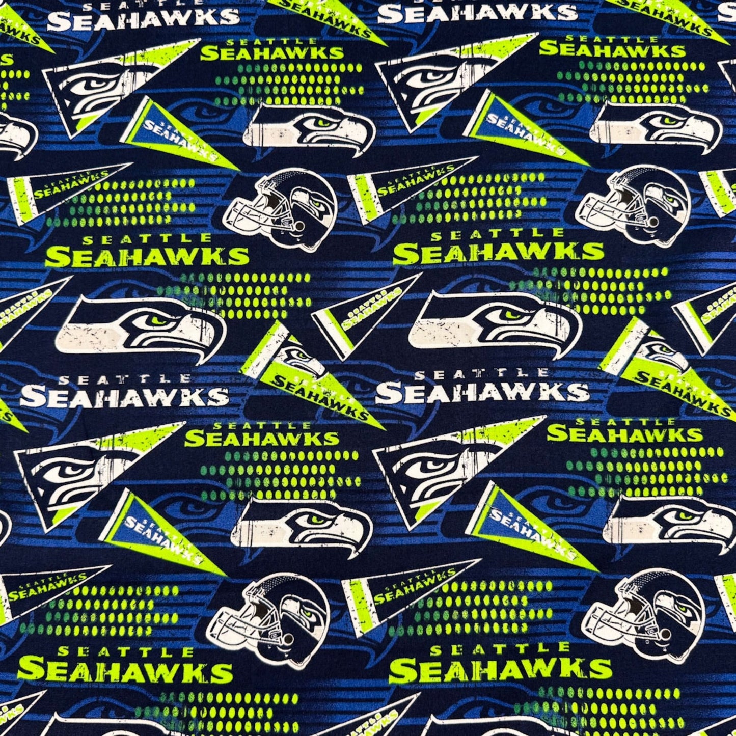 Seattle Seahawks Fabric 14449 - D NFL Seattle Fabric Pennant - Mary Jo Fabrics