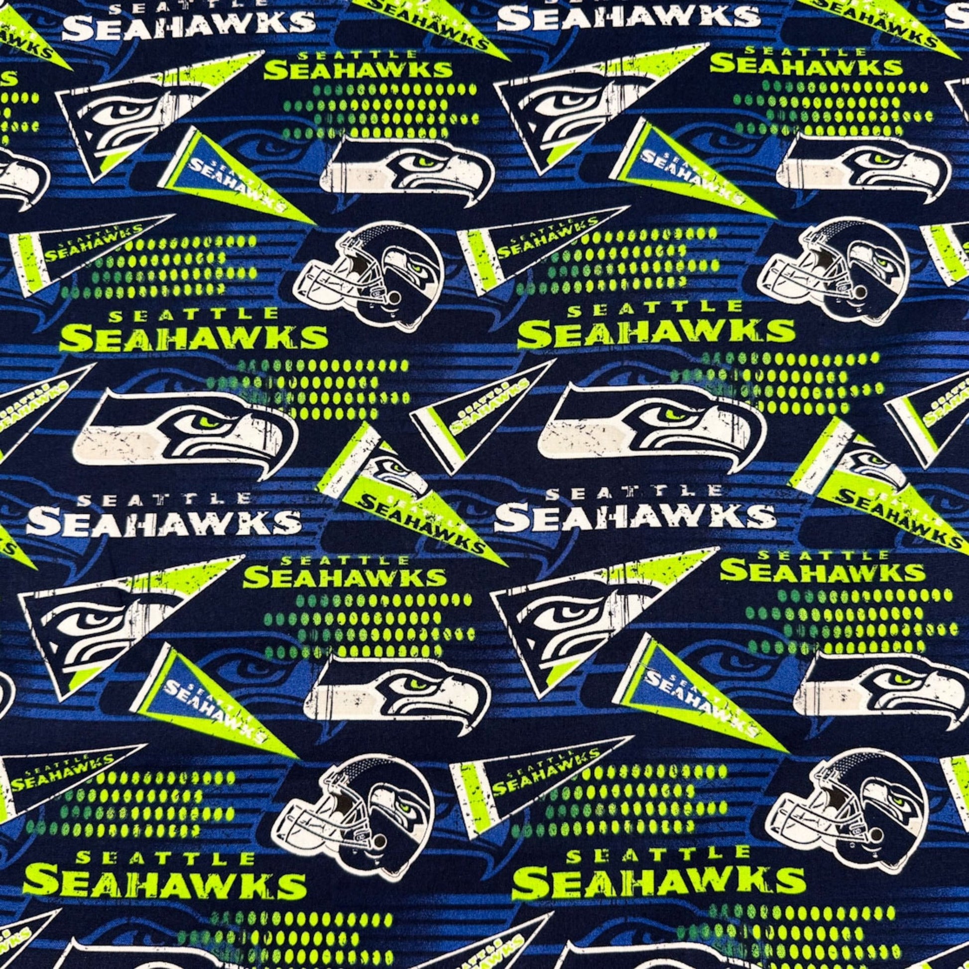 Seattle Seahawks Fabric 14449 - D NFL Seattle Fabric Pennant - Mary Jo Fabrics
