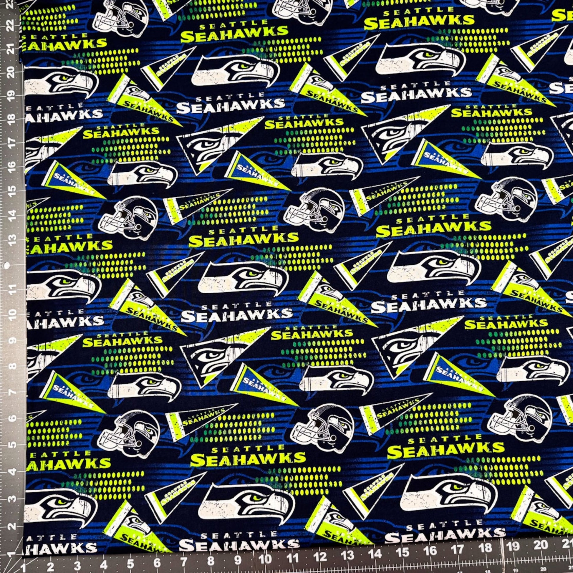 Seattle Seahawks Fabric 14449 - D NFL Seattle Fabric Pennant - Mary Jo Fabrics