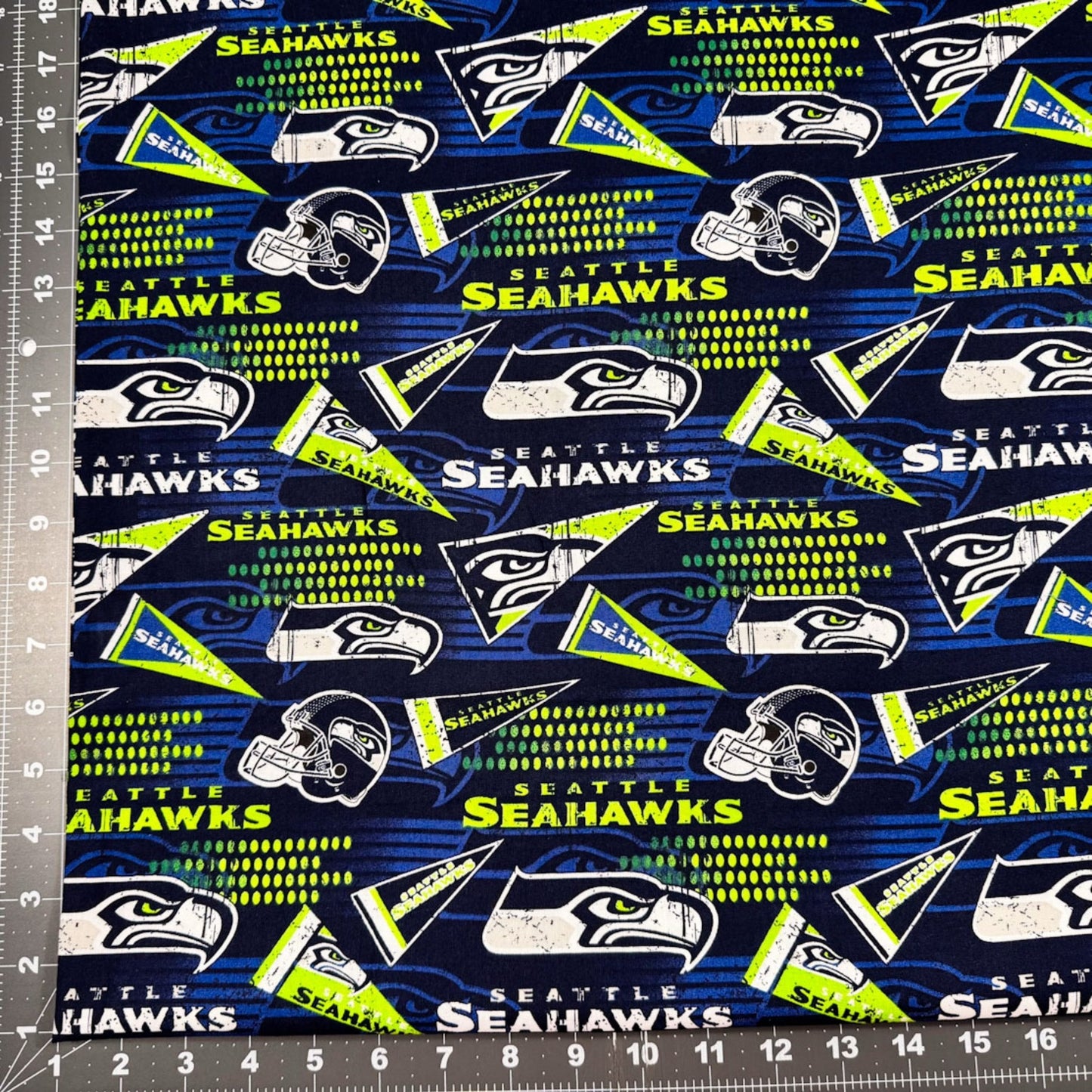 Seattle Seahawks Fabric 14449 - D NFL Seattle Fabric Pennant - Mary Jo Fabrics