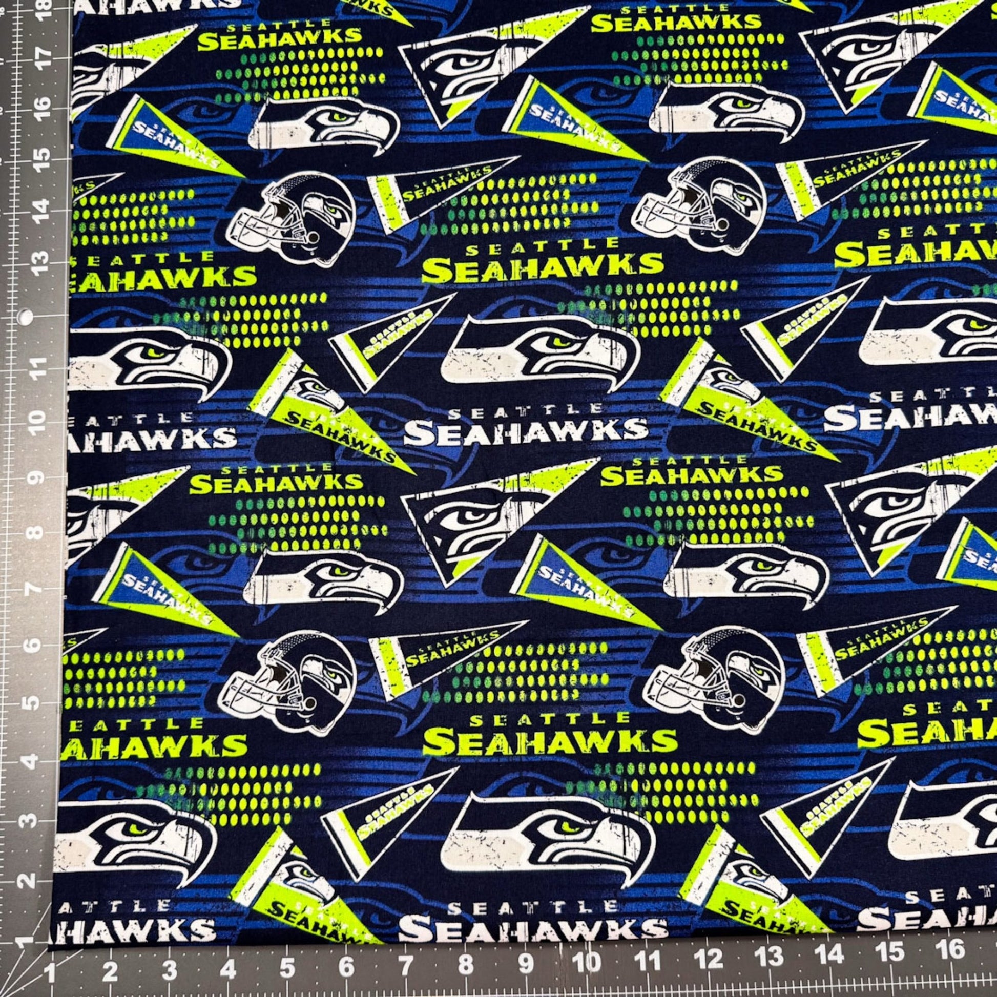 Seattle Seahawks Fabric 14449 - D NFL Seattle Fabric Pennant - Mary Jo Fabrics
