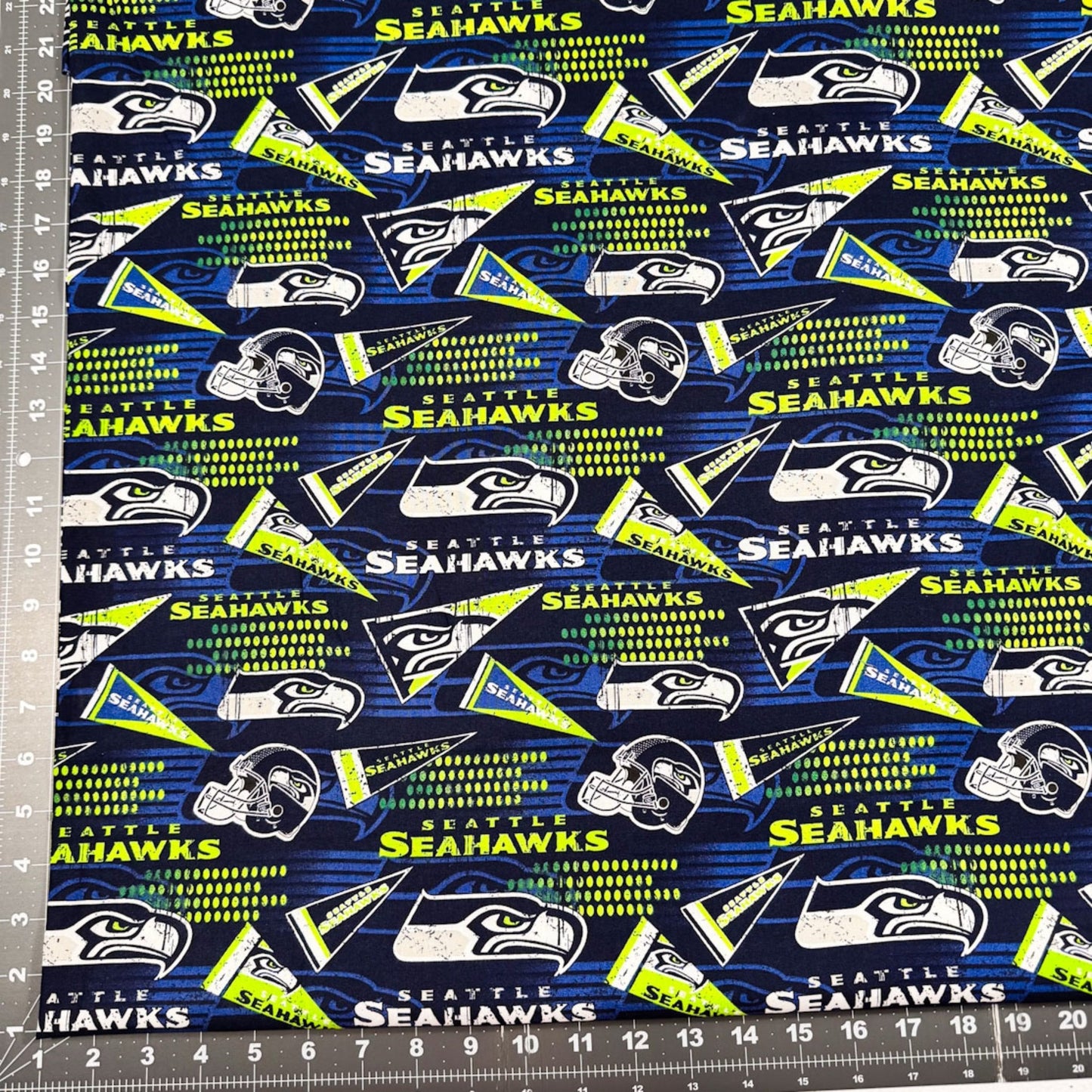Seattle Seahawks Fabric 14449 - D NFL Seattle Fabric Pennant - Mary Jo Fabrics