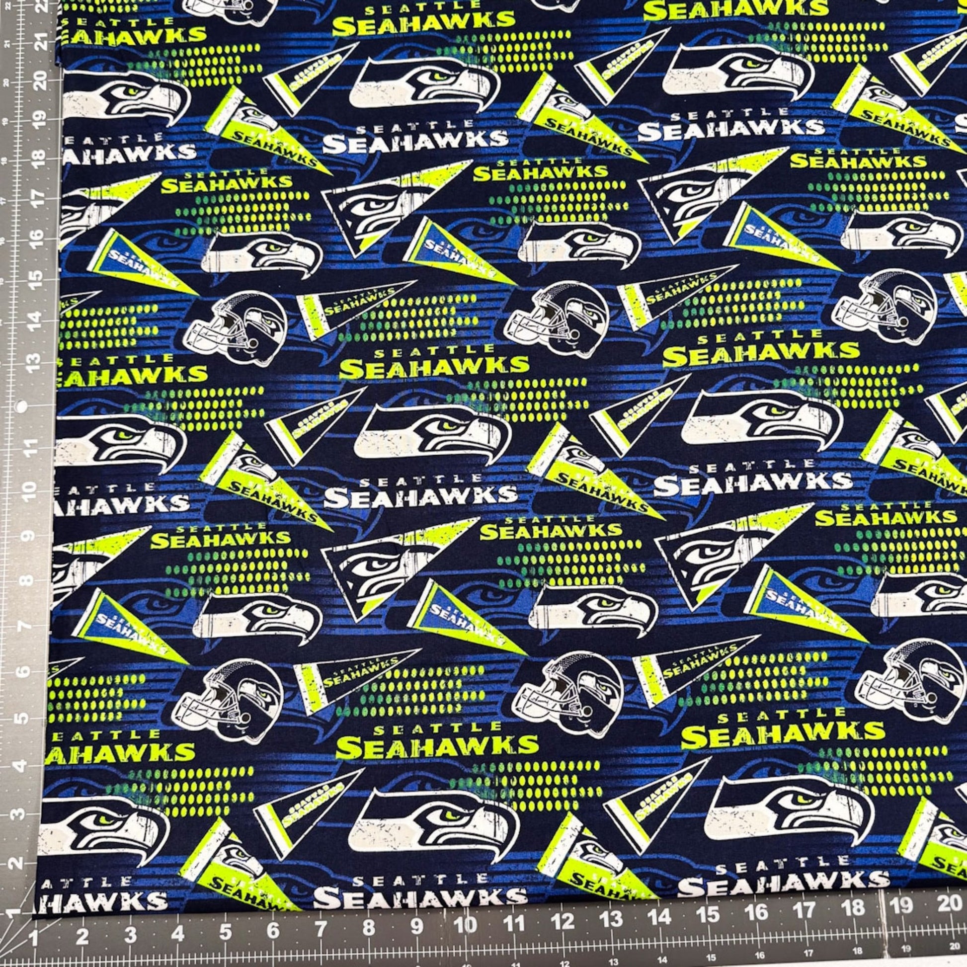 Seattle Seahawks Fabric 14449 - D NFL Seattle Fabric Pennant - Mary Jo Fabrics