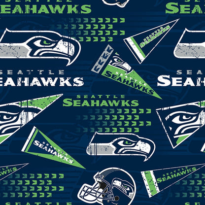 Seattle Seahawks Fabric 14449 - D NFL Seattle Fabric Pennant - Mary Jo Fabrics