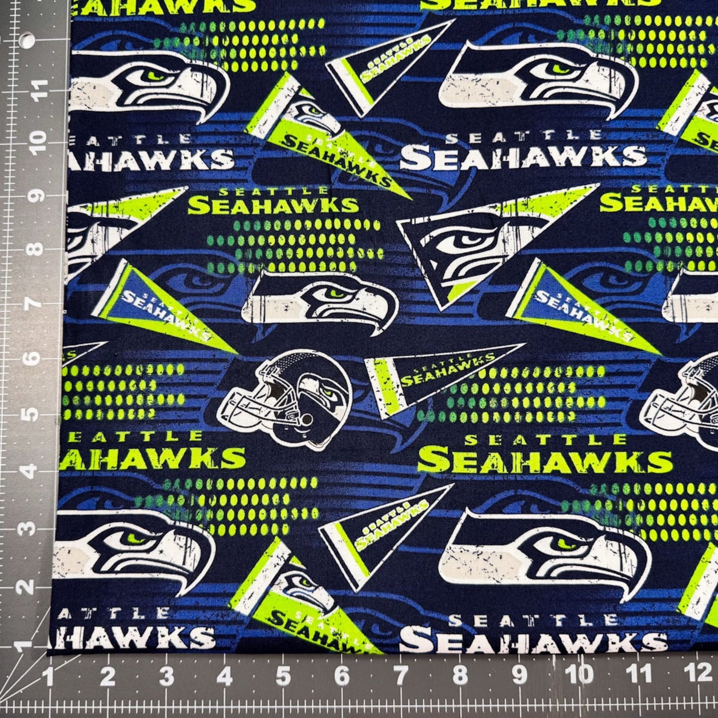 Seattle Seahawks Fabric 14449 - D NFL Seattle Fabric Pennant - Mary Jo Fabrics
