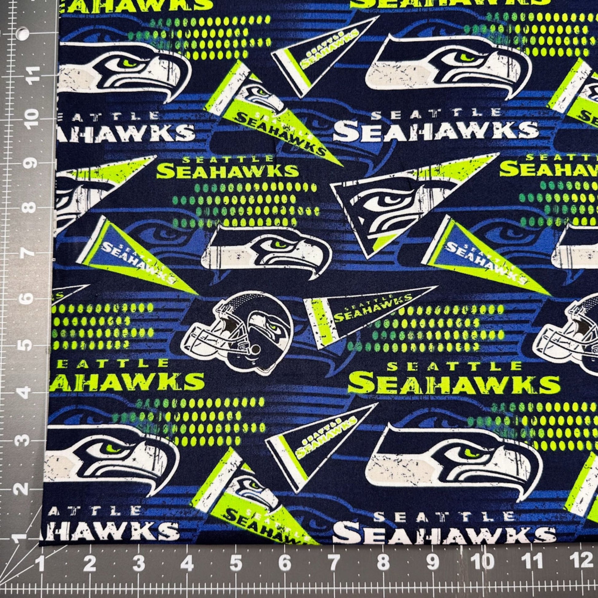 Seattle Seahawks Fabric 14449 - D NFL Seattle Fabric Pennant - Mary Jo Fabrics