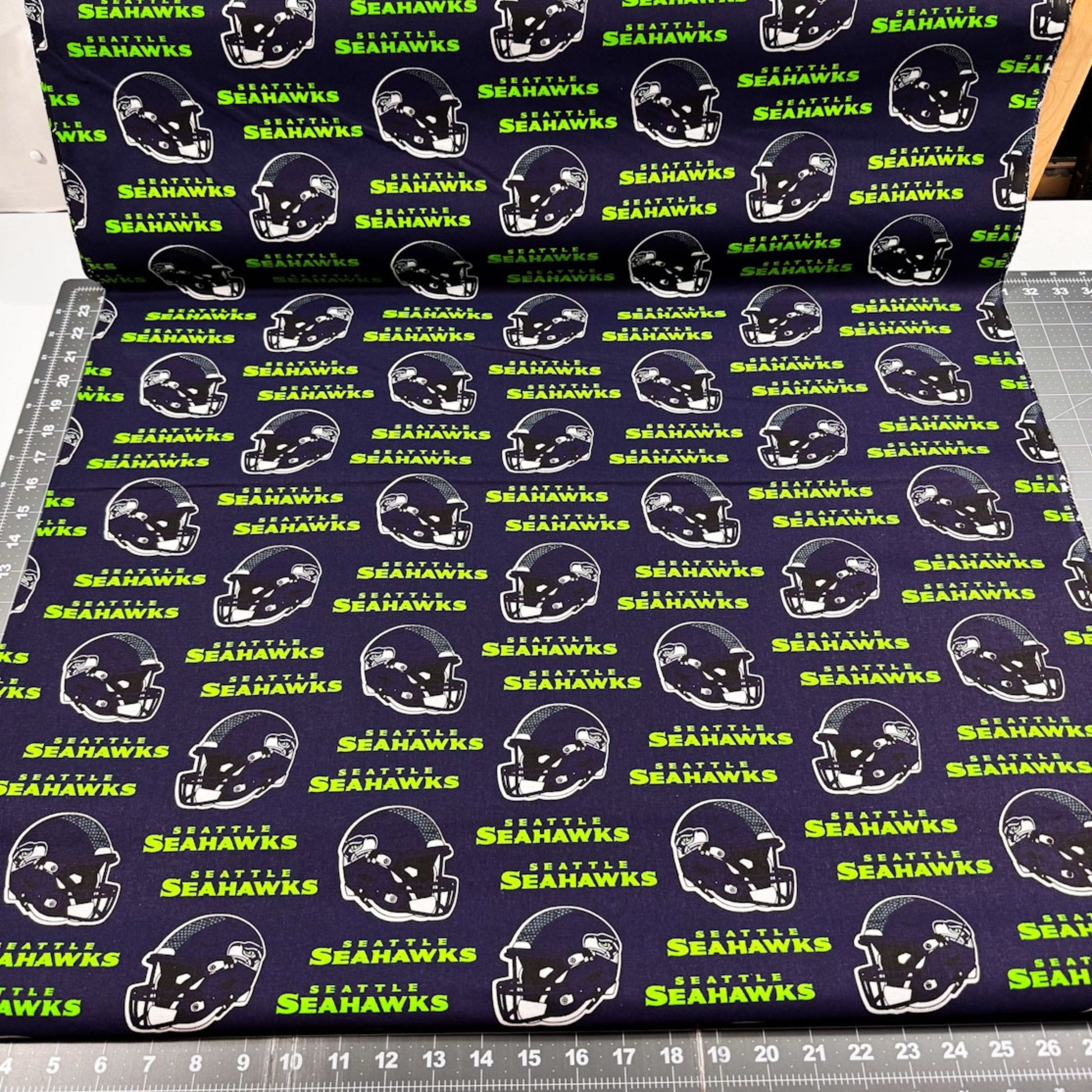 Seattle Seahawks fabric Helmets 6402 - D NFL Cotton Fabric - Mary Jo Fabrics