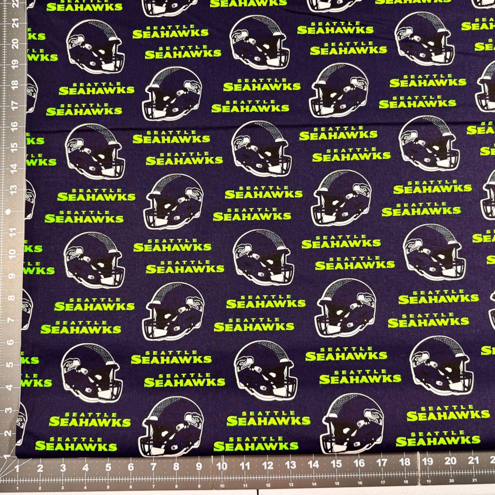 Seattle Seahawks fabric Helmets 6402 - D NFL Cotton Fabric - Mary Jo Fabrics