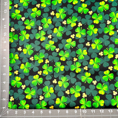 Shades of Clover Fabric 16298226 Gold Glitter Shamrocks - Mary Jo Fabrics