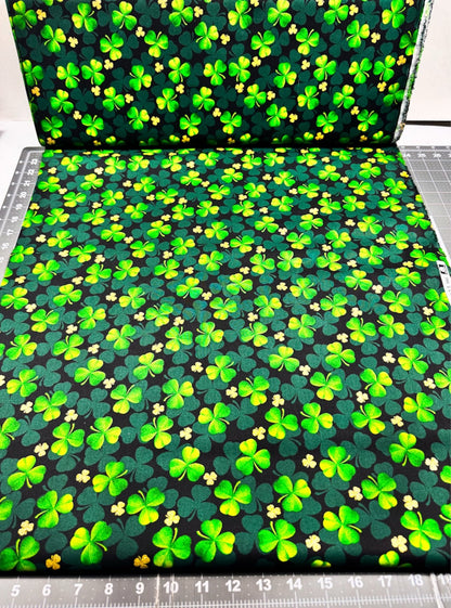 Shades of Clover Fabric 16298226 Gold Glitter Shamrocks - Mary Jo Fabrics