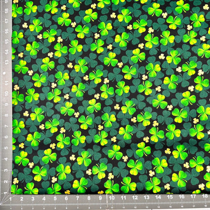 Shades of Clover Fabric 16298226 Gold Glitter Shamrocks - Mary Jo Fabrics