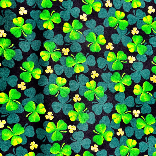 Shades of Clover Fabric 16298226 Gold Glitter Shamrocks - Mary Jo Fabrics