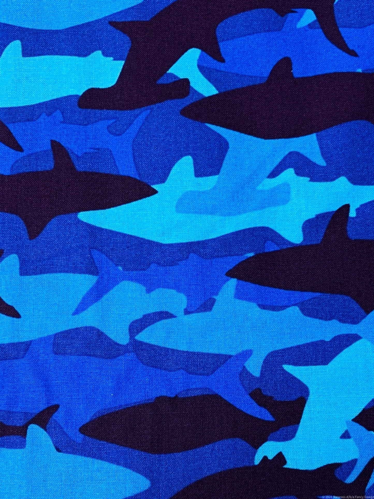 Shark fabric 32679C Blue Shark camo fabric - Mary Jo Fabrics