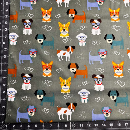 Smart Puppy Dog fabric DX-1723 puppy dog cotton fabric - Mary Jo Fabrics
