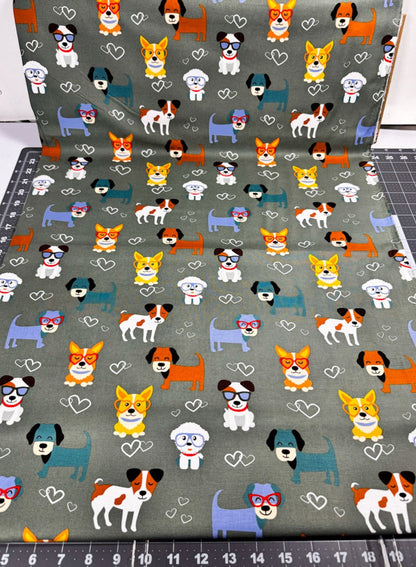 Smart Puppy Dog fabric DX-1723 puppy dog cotton fabric - Mary Jo Fabrics