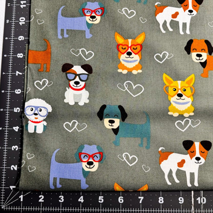 Smart Puppy Dog fabric DX-1723 puppy dog cotton fabric - Mary Jo Fabrics