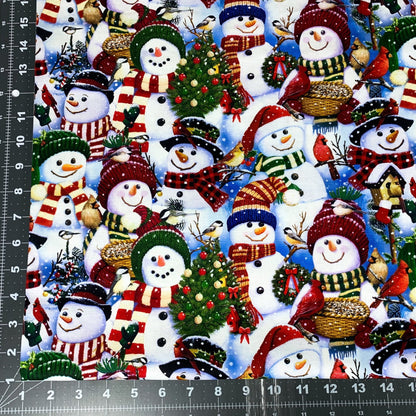 Snowman Cotton Fabric AL-3516 Christmas Cotton Fabric - Mary Jo Fabrics