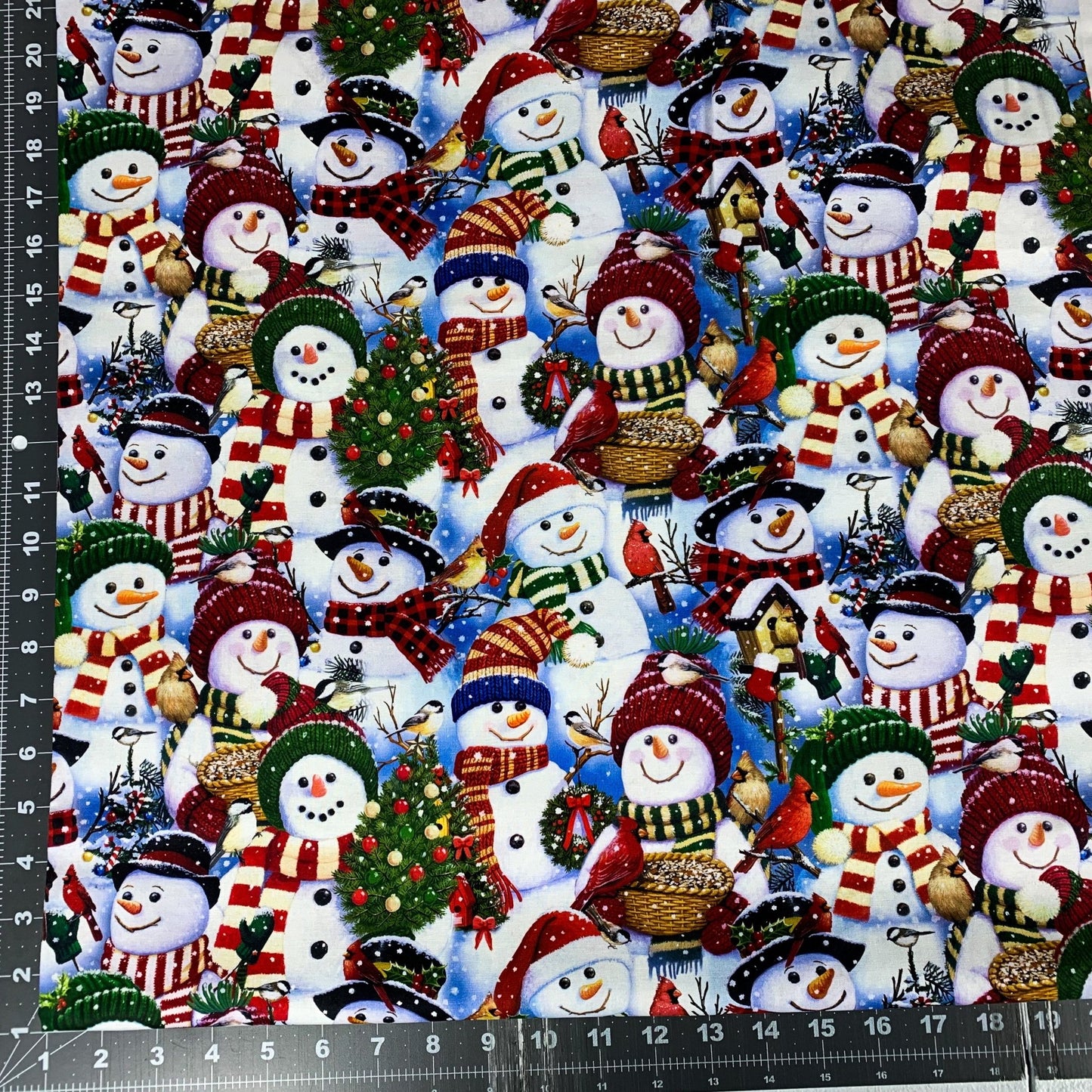 Snowman Cotton Fabric AL-3516 Christmas Cotton Fabric - Mary Jo Fabrics