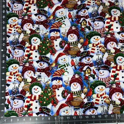 Snowman Cotton Fabric AL-3516 Christmas Cotton Fabric - Mary Jo Fabrics