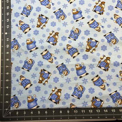 Snowmen FLANNEL 1062 Light Blue Snowflakes Cotton flannel - Mary Jo Fabrics