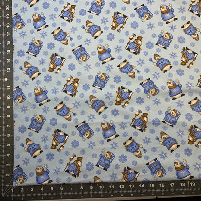 Snowmen FLANNEL 1062 Light Blue Snowflakes Cotton flannel - Mary Jo Fabrics
