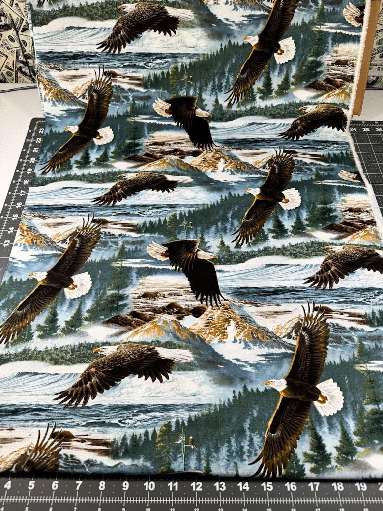 Soaring along the Shores Eagle fabric - Mary Jo Fabrics