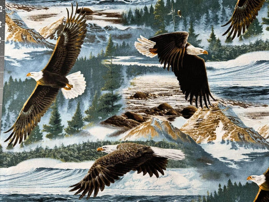 Soaring along the Shores Eagle fabric - Mary Jo Fabrics