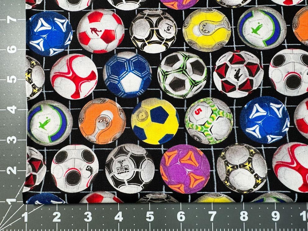 Soccer fabric 276 Sports soccer balls cotton fabric - Mary Jo Fabrics