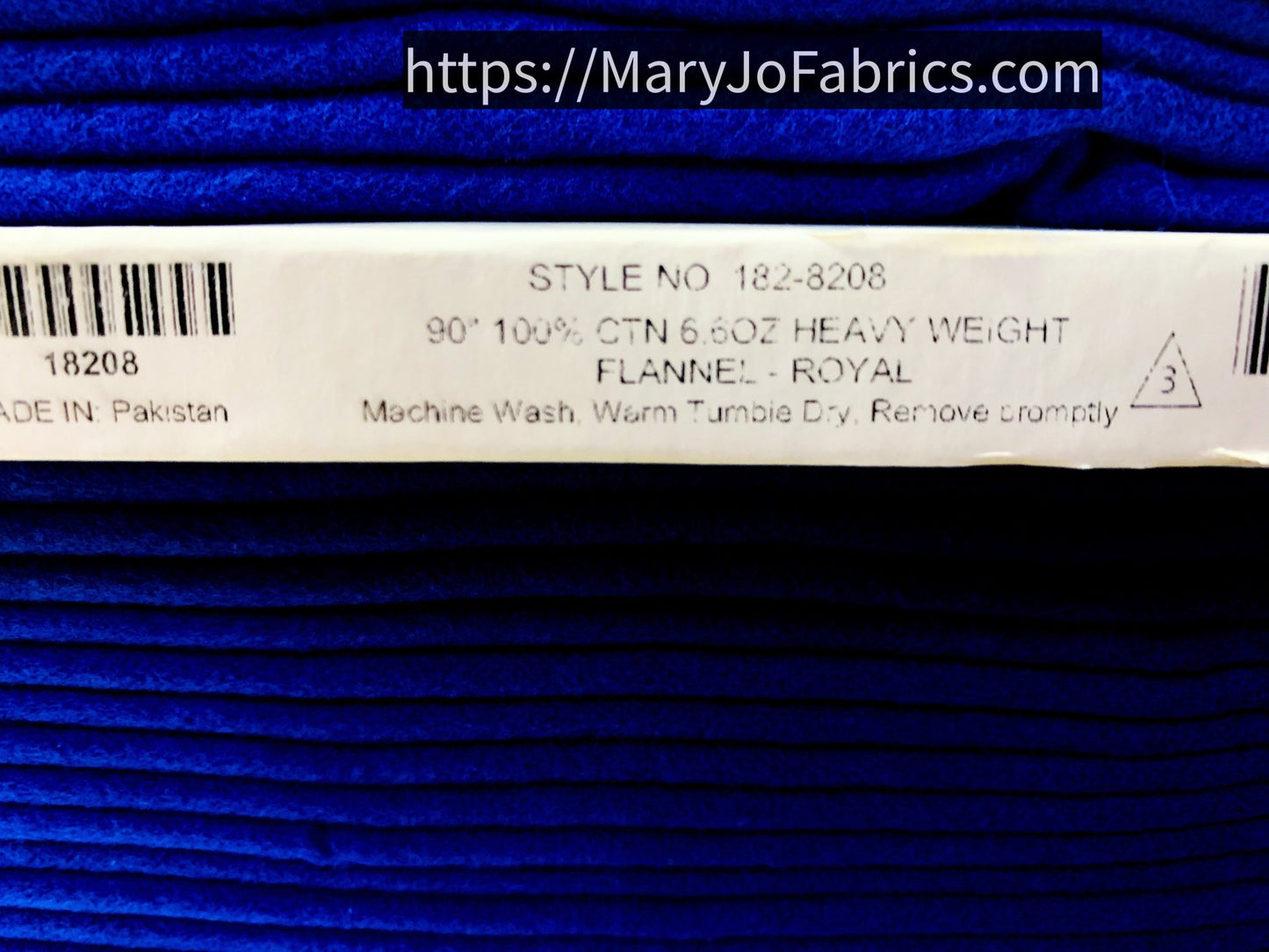 Solid FLANNEL Royal Blue 18208 Heavy weight 90 in - Mary Jo Fabrics