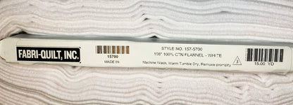 Solid FLANNELWhite 157 - 00 Long 108"wide Rag Quilt - Mary Jo Fabrics