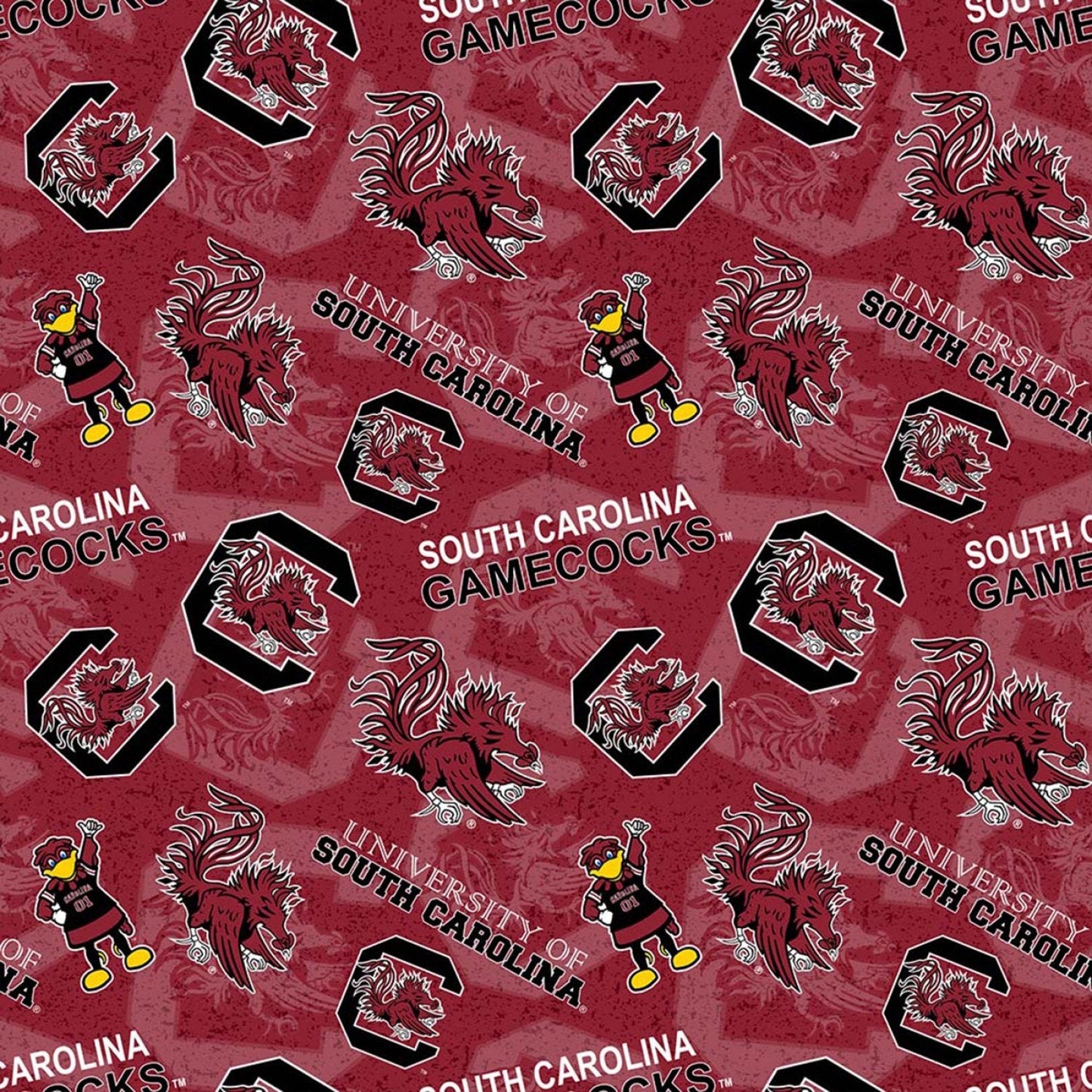 South Carolina Gamecocks Fabric SC1178 USC Gamecock - Mary Jo Fabrics