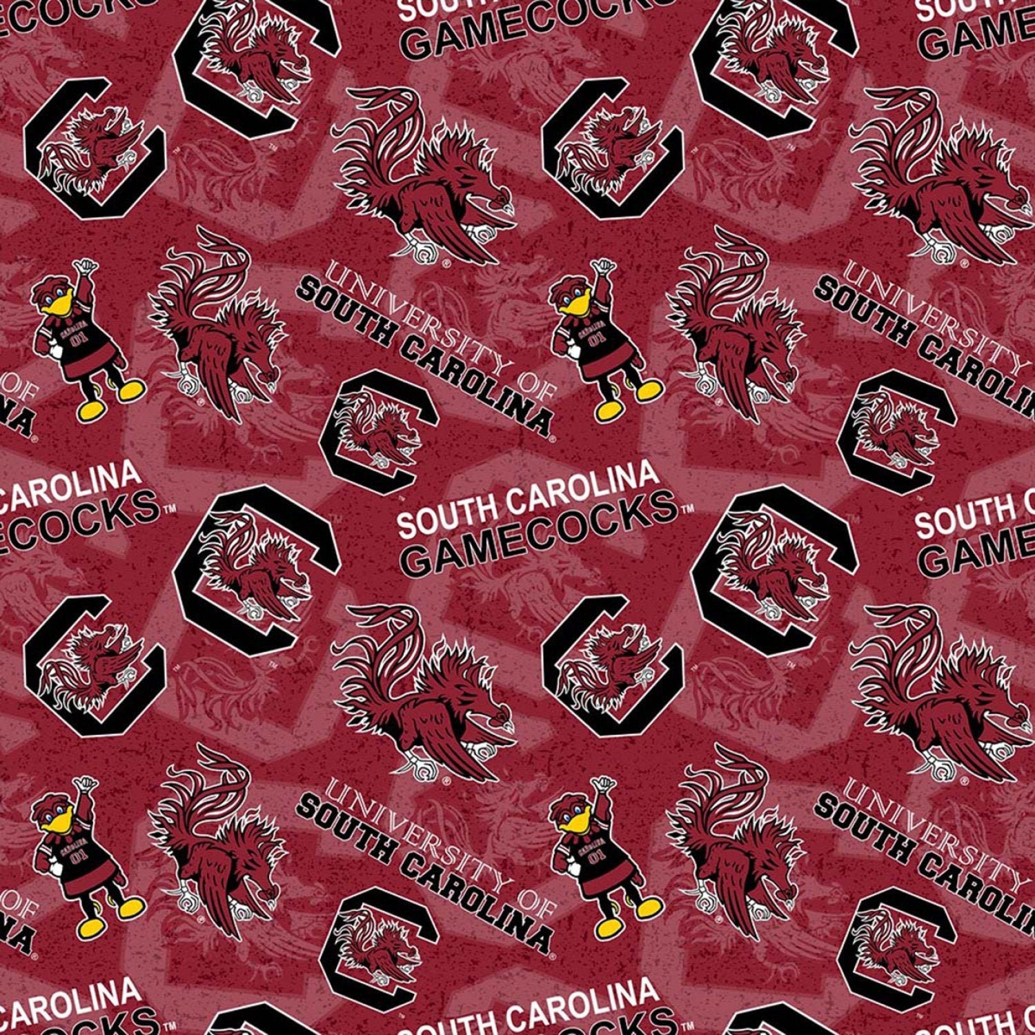 South Carolina Gamecocks Fabric SC1178 USC Gamecock - Mary Jo Fabrics