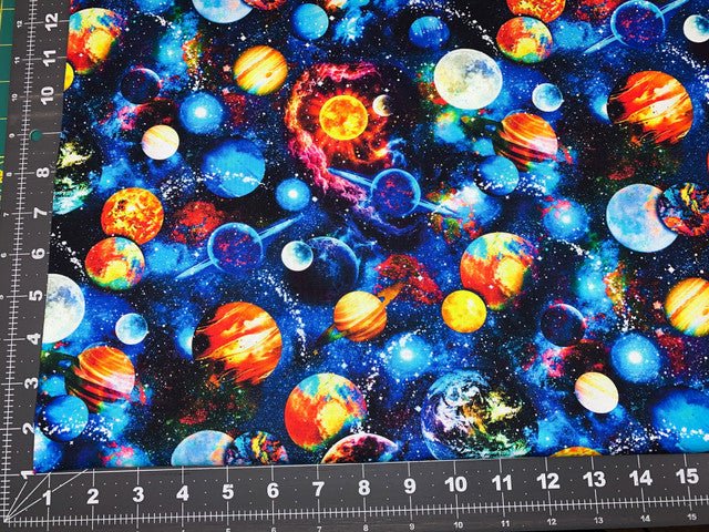 Space fabric CD8233 Planet cotton fabric Galaxy - Mary Jo Fabrics