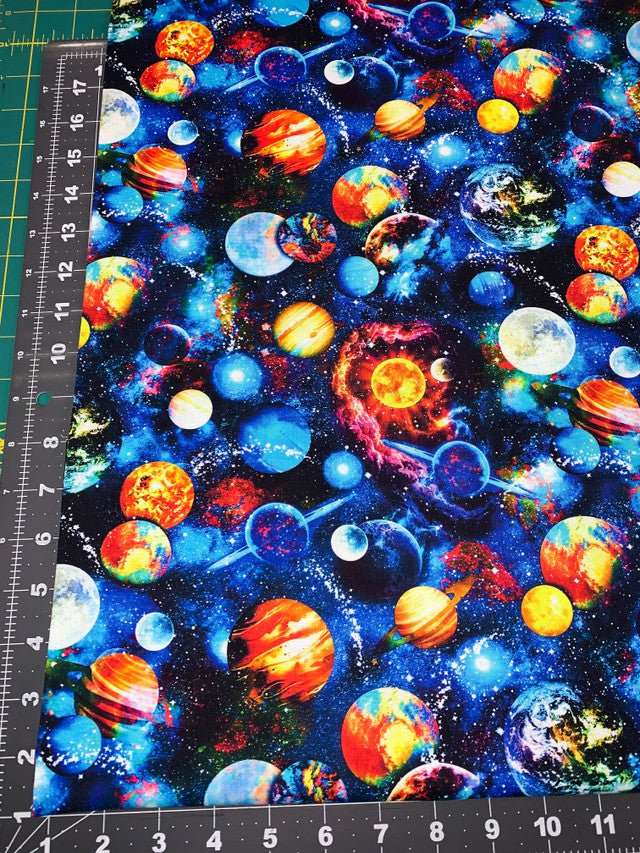 Space fabric CD8233 Planet cotton fabric Galaxy - Mary Jo Fabrics