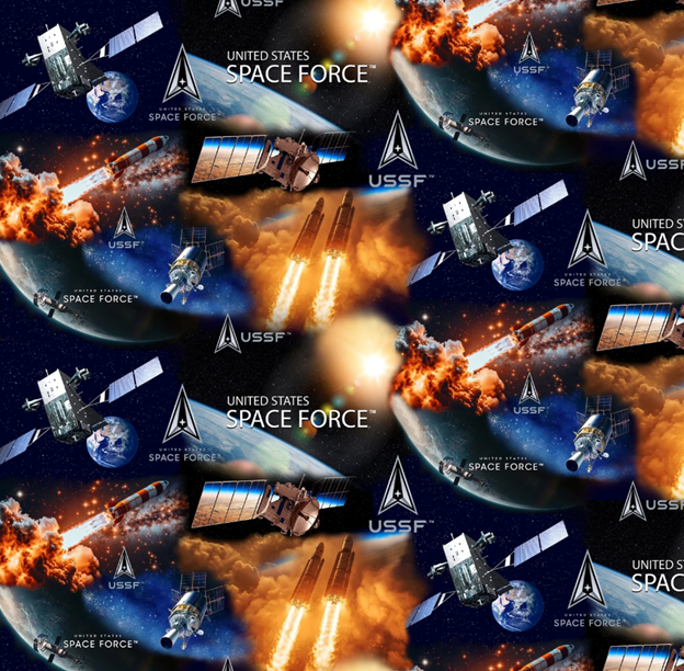 Space Force Fabric 10548USSF Space Military Fabric - Mary Jo Fabrics