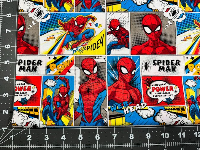 Spiderman fabric Rainbow zap pop comic fabric - Mary Jo Fabrics