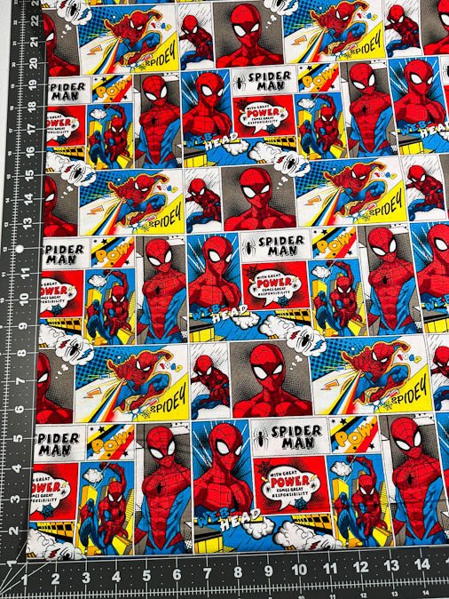 Spiderman fabric Rainbow zap pop comic fabric - Mary Jo Fabrics