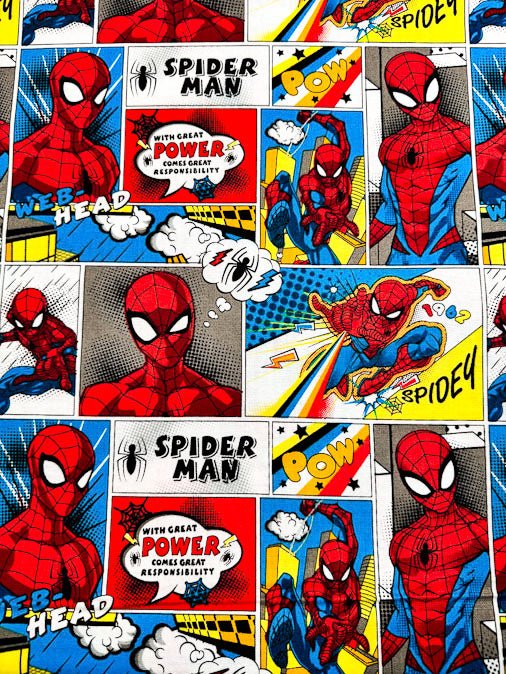 Spiderman fabric Rainbow zap pop comic fabric - Mary Jo Fabrics