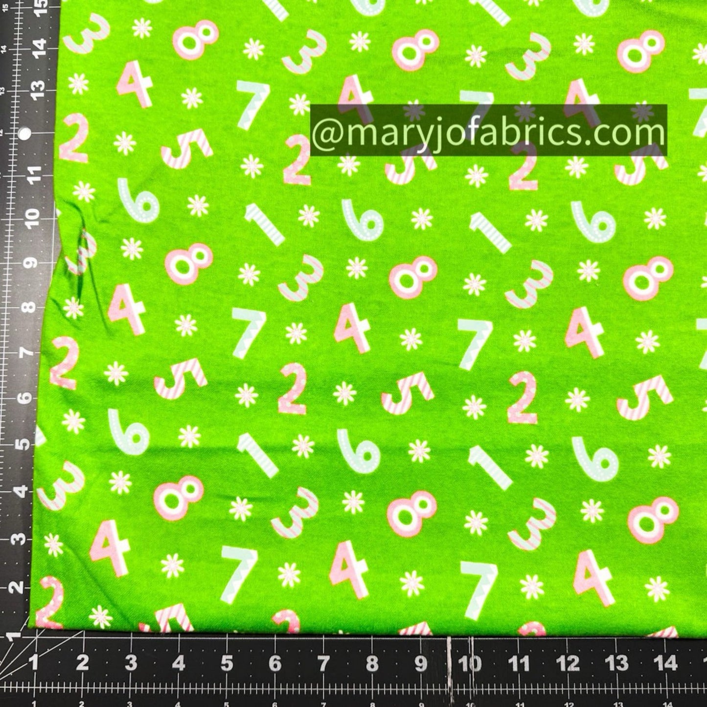 Spring Green Number FLANNEL DX - 1721 - 4F Counting - Mary Jo Fabrics