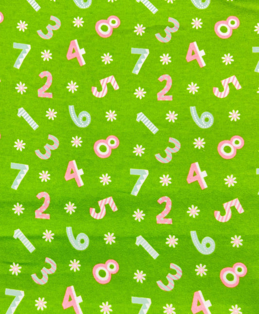 Spring Green Number FLANNEL DX - 1721 - 4F Counting - Mary Jo Fabrics