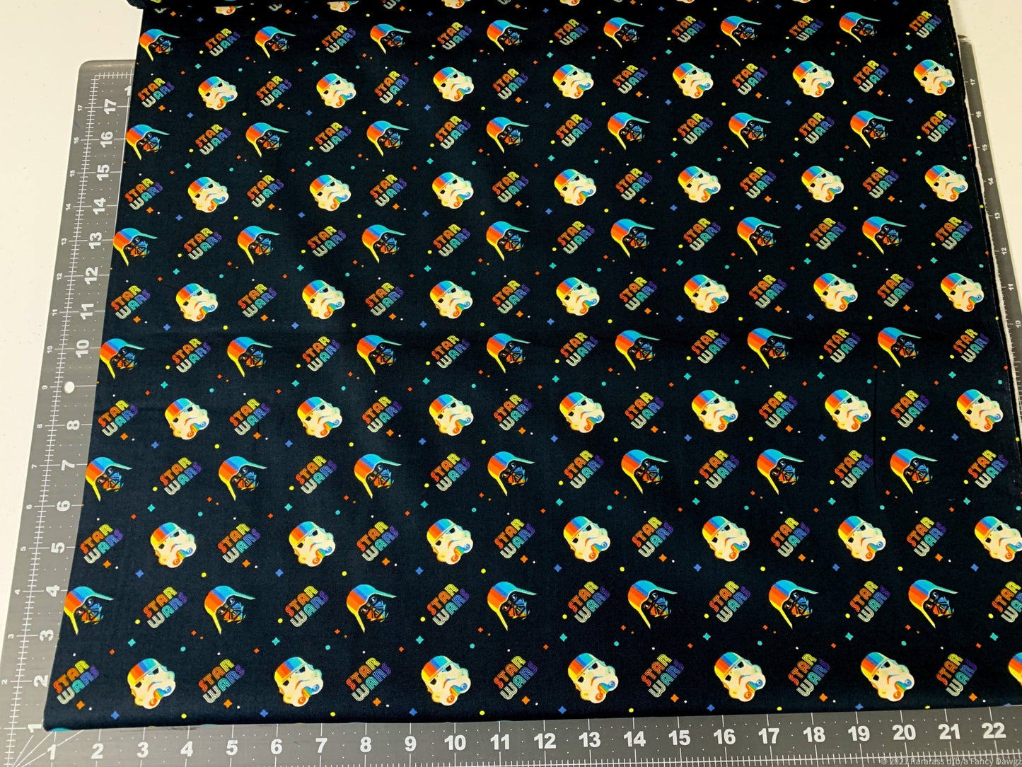 Star Wars fabric Rainbow Clone Helmets - Mary Jo Fabrics