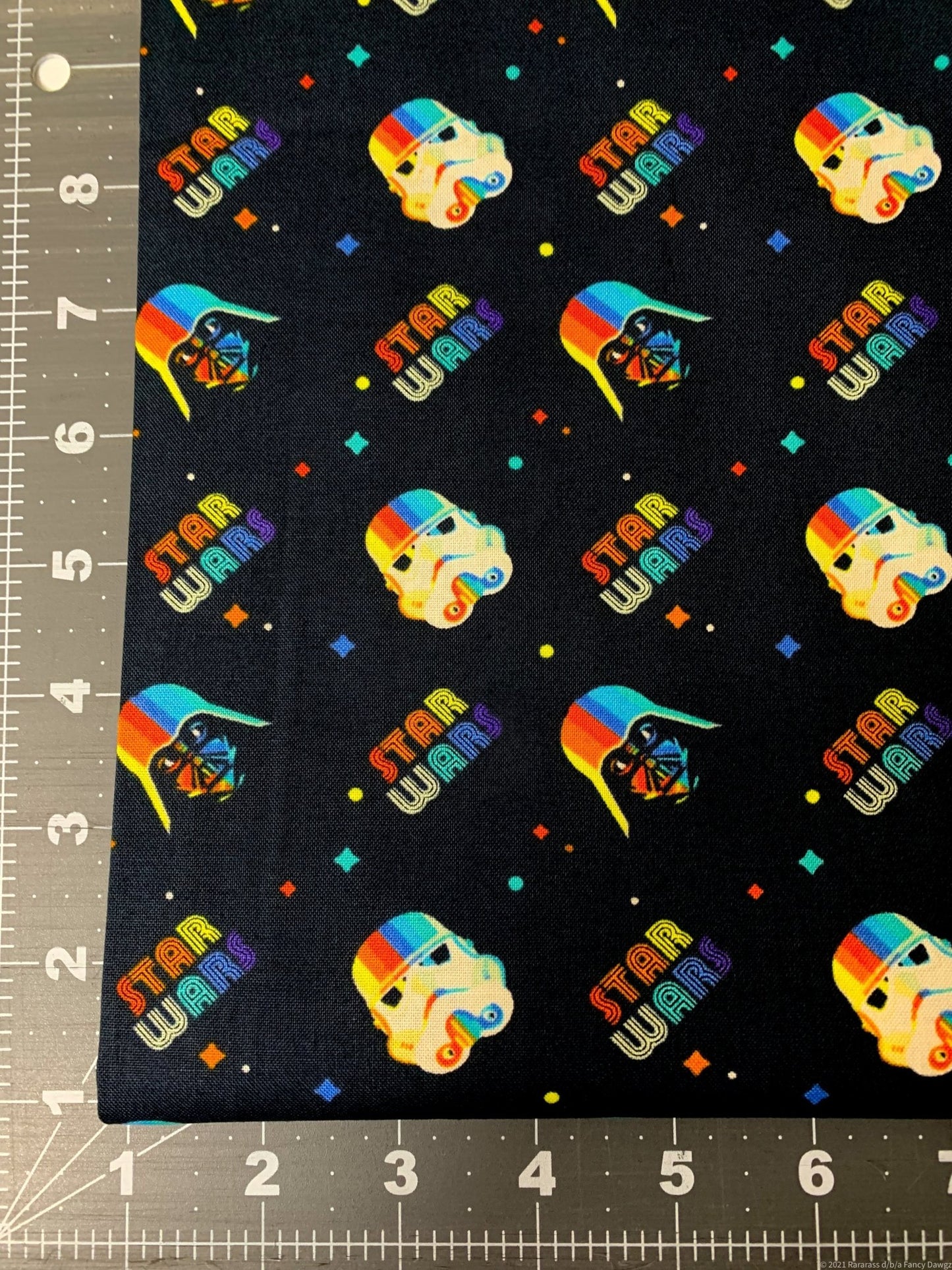 Star Wars fabric Rainbow Clone Helmets - Mary Jo Fabrics