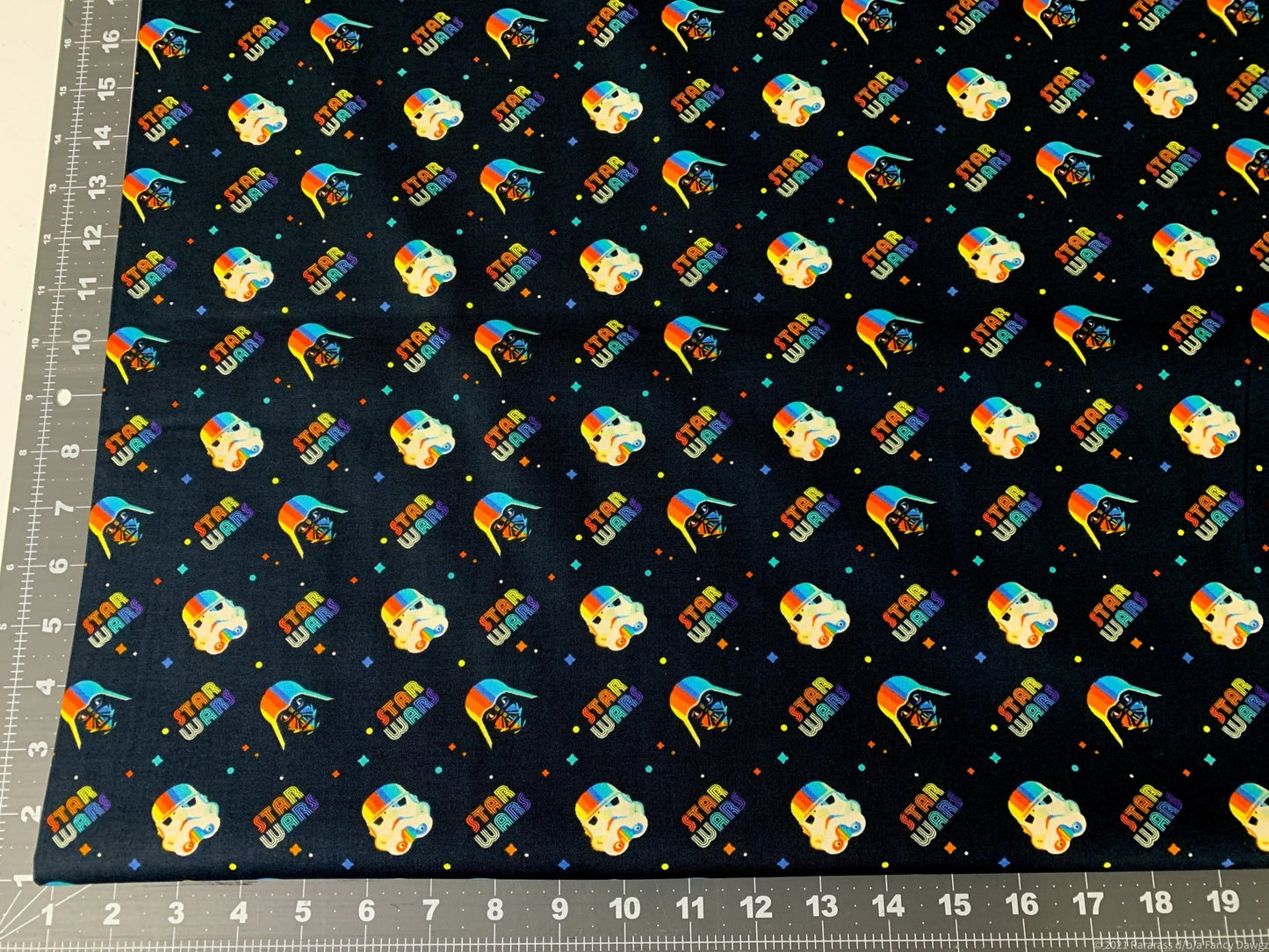 Star Wars fabric Rainbow Clone Helmets - Mary Jo Fabrics