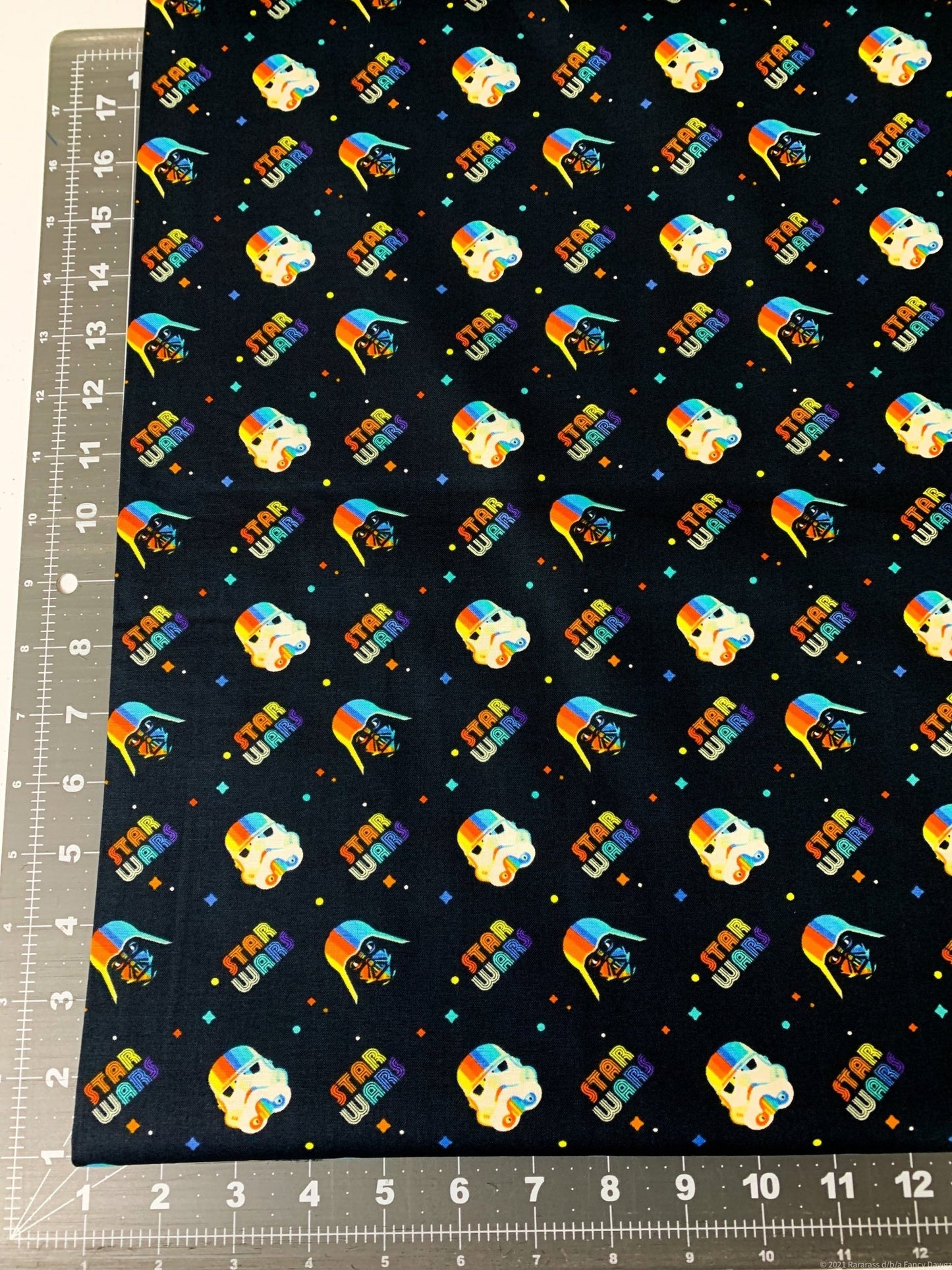 Star Wars fabric Rainbow Clone Helmets - Mary Jo Fabrics